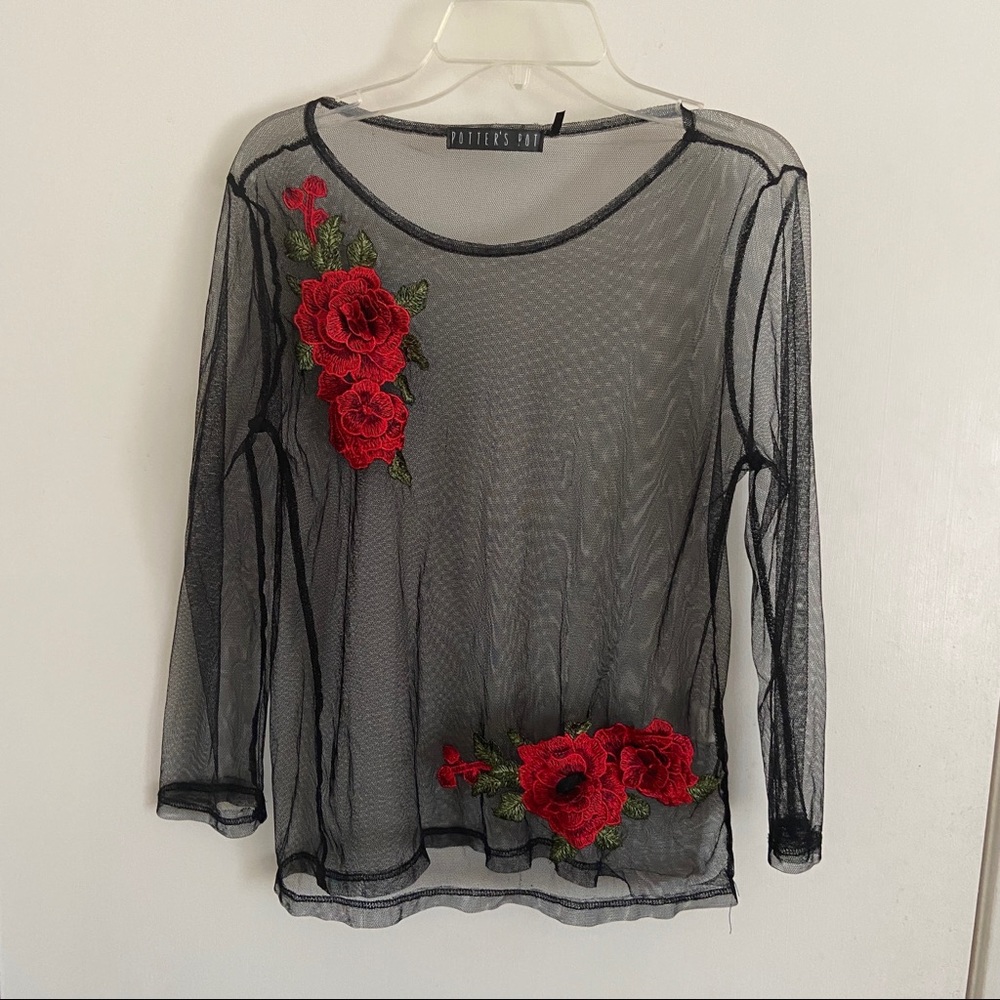 Black lace top
